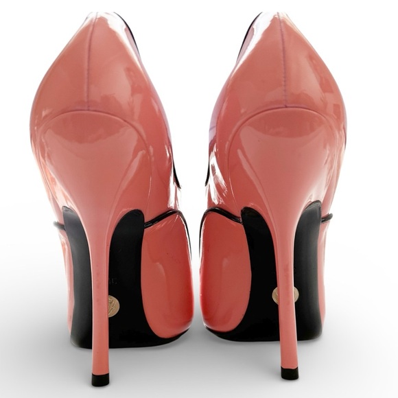 Gucci Archival Newton Patent Leather Peep Toe Platform Heels – Coral - Picture 4 of 8